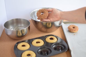 Baked Donuts dipped in Cinnamon Crumb