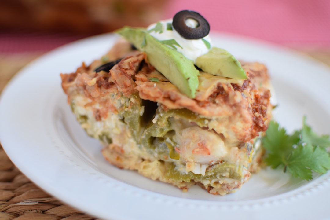 Stuffed Chile Relleno Enchilada Casserole (Baked) | www.vegetariant.com