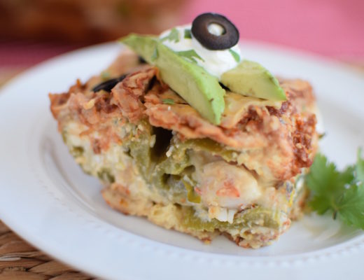 Stuffed Chile Relleno Enchilada Casserole (Baked) | www.vegetariant.com